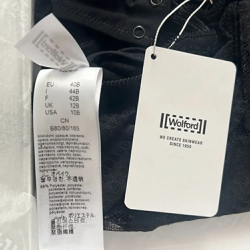 NWT Wolford Esmeralda String Body Black 10 B-cup